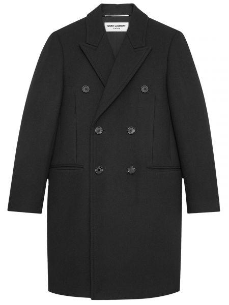 Шерстяное пальто Saint Laurent черное