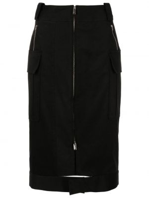 Pamučna midi suknja s patentnim zatvaračem Gloria Coelho crna