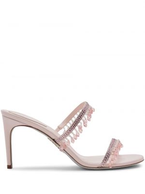 Sandale s kristalima Rene Caovilla ružičasta