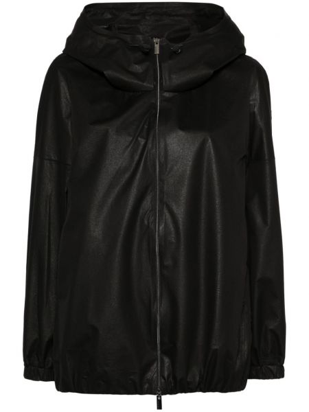 Páperová bunda na zips s kapucňou Rrd čierna