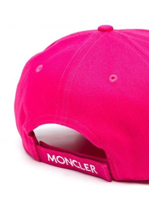 Medvilninis kepurė su snapeliu Moncler rožinė