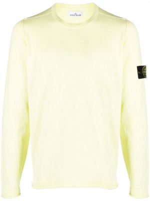 Pull en coton avec applique Stone Island vert