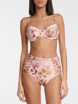 Bikini cu talie înaltă cu model floral Zimmermann