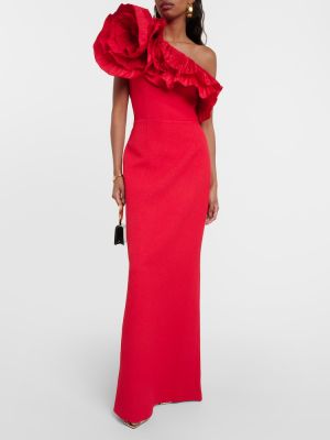 Μάξι φόρεμα με βολάν Rebecca Vallance κόκκινο