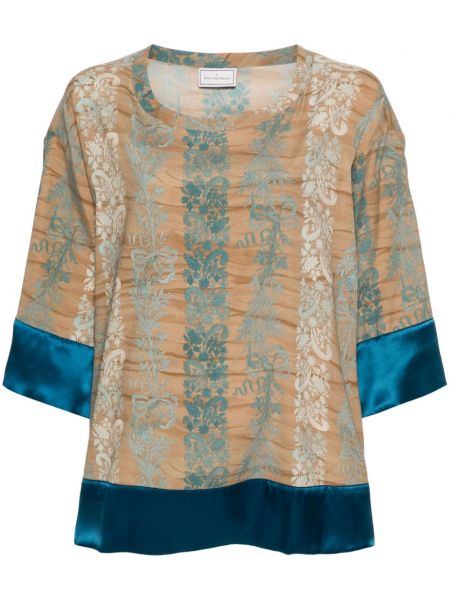 Bluza s cvjetnim printom s printom Pierre-louis Mascia smeđa