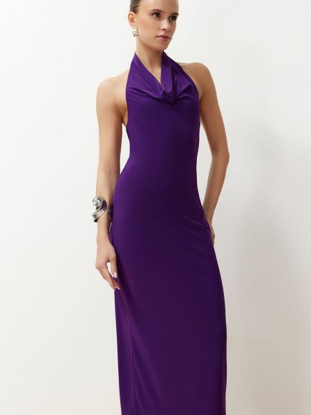 Adīti kleita ar apkakli Trendyol violets