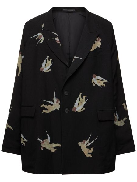 Lanena jakna od viskoze Yohji Yamamoto crna