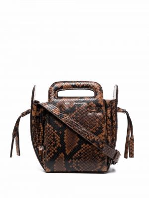 Nákupná taška s potlačou Ami Paris hnedá