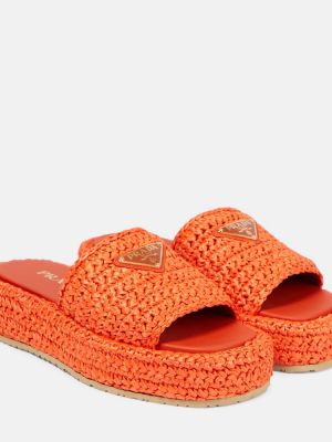 Ниски обувки на платформе Prada оранжево