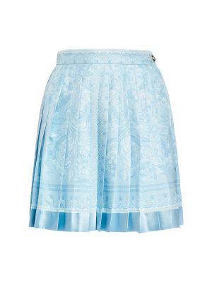 Plisirana svilena mini suknja s printom Versace