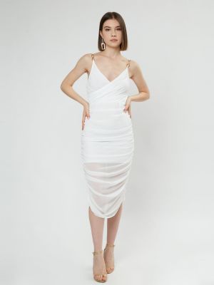 Κοκτέιλ φόρεμα Influencer λευκό