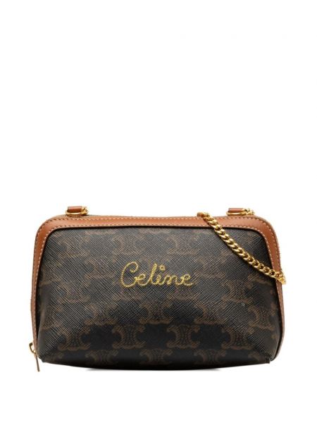 Чанта през рамо бродирани Céline Pre-owned кафяво