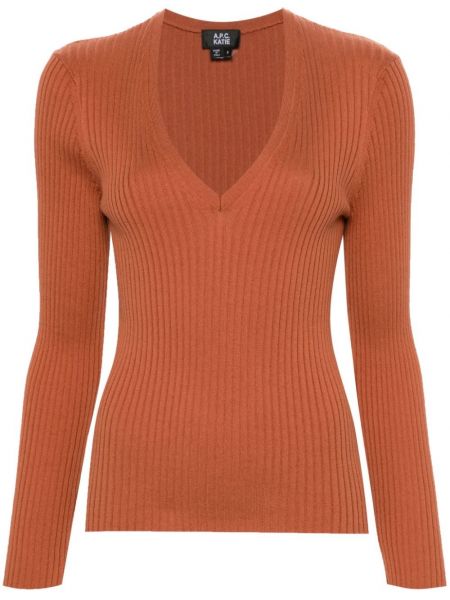Długi sweter chunky A.p.c. brązowy