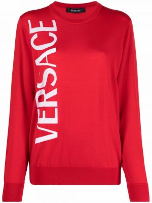 Jersey con estampado de tela jersey Versace rojo