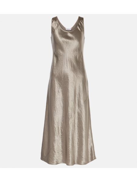 Satin maxi kjole Max Mara grå