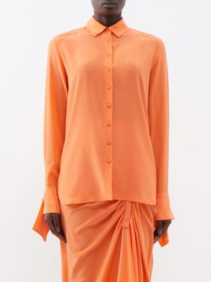 Шелковая рубашка Christopher Esber оранжевая
