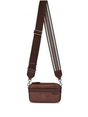 Kožená crossbody kabelka s potlačou s paisley vzorom Etro