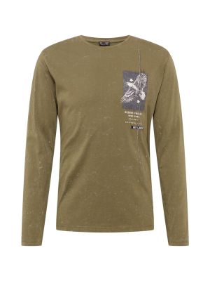 Bavlnené priliehavé tričko s dlhými rukávmi s potlačou Key Largo