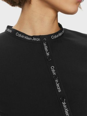 Пуховий кроп-топ на ґудзиках Calvin Klein Jeans чорний