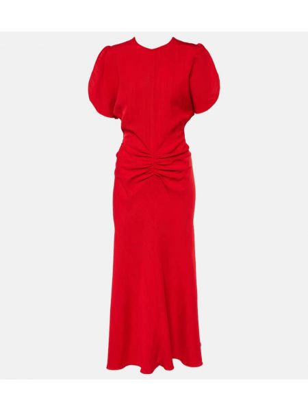 Миди рокля Victoria Beckham червено