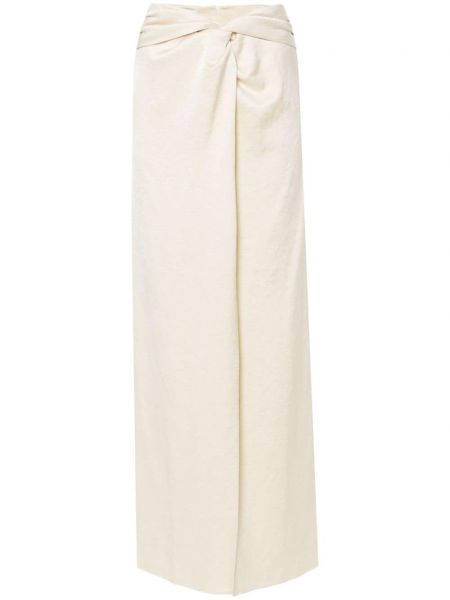 Krepové dlouhá sukně Nanushka béžové