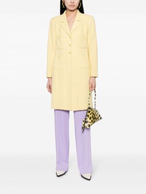 Kabát s knoflíky Chanel Pre-owned žlutý