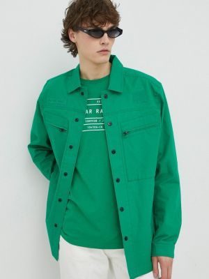 Демисезонная куртка оверсайз со звездочками G-star Raw зеленая