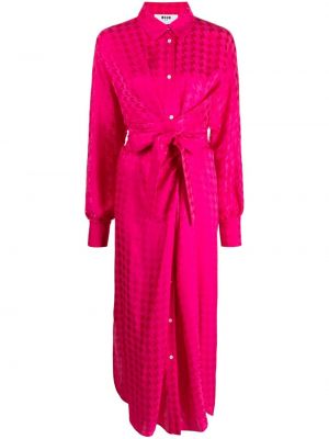 Jacquard midi haljina Msgm ružičasta