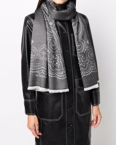 Bufanda de cachemir con estampado de cachemira Givenchy negro