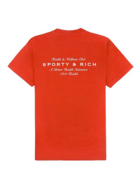 Kokvilnas t-krekls Sporty & Rich sarkans