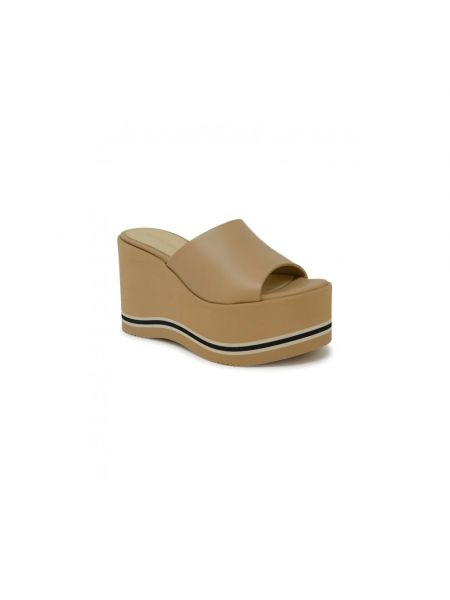 Leder sandale mit keilabsatz Paloma Barcelo beige