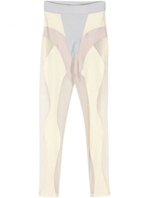 Damskie legginsy o pełnej długości z wysokim stanem i rozcięciem u