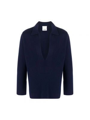 Sweter wełniany z kaszmiru Allude niebieski