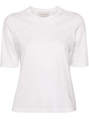 Памучна тениска бродирана Forte_forte Бяло