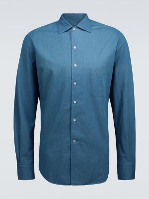 Rifľová košeľa Loro Piana modrá