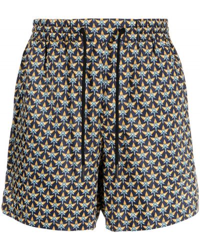 Pantalones cortos deportivos con estampado con estampado geométrico Paco Rabanne azul