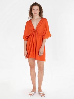Obleka Tommy Hilfiger Underwear oranžna