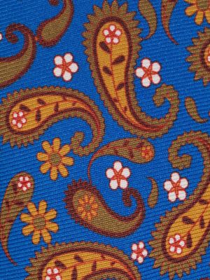 Corbata de cachemir con estampado con estampado de cachemira Kiton azul