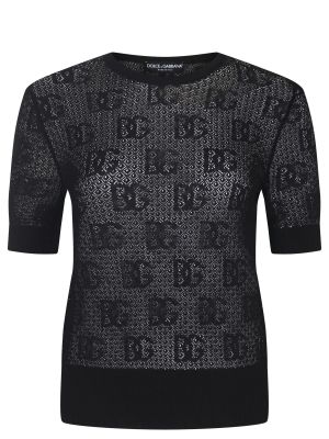 Черный свитер из вискозы Dolce & Gabbana
