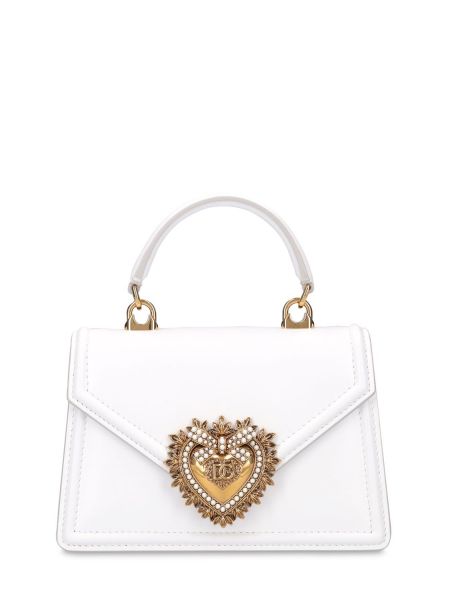 Bolso clutch de cuero Dolce & Gabbana blanco