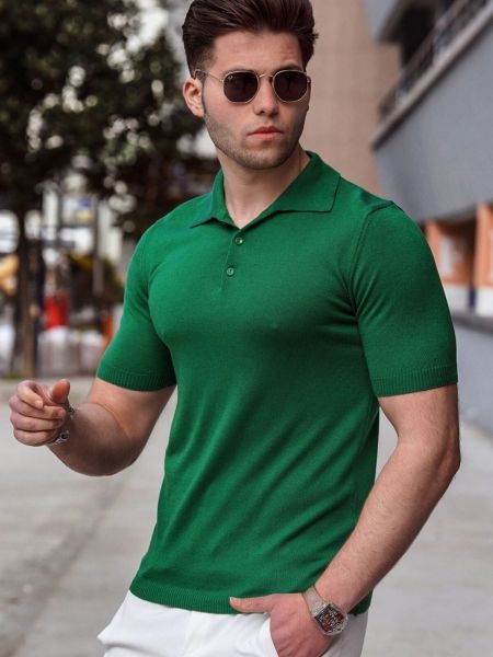 Поло тениска Madmext зелено