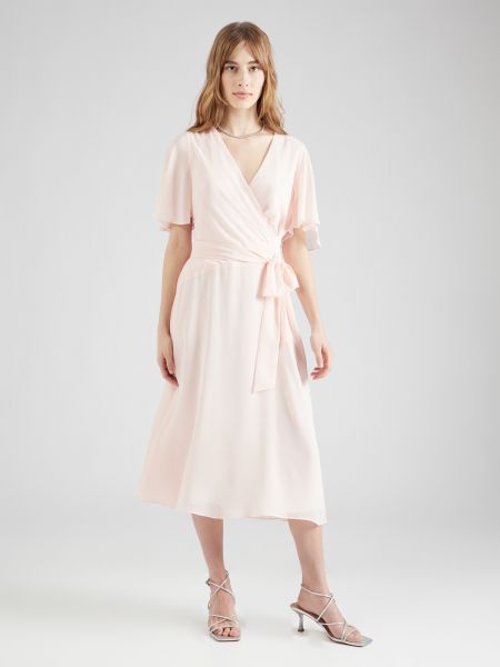 Koktel haljina slim fit Lauren Ralph Lauren ružičasta
