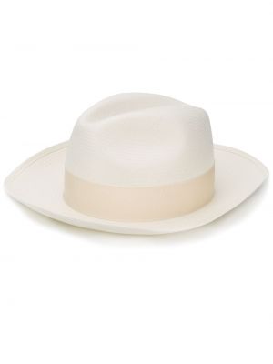 Chapeau tressée Borsalino blanc