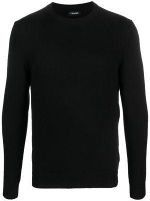 Volneni pulover z okroglim izrezom Cenere Gb črna