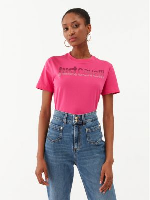 Priliehavé tričko Just Cavalli ružová