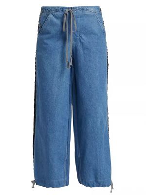 Джинсовые широкие брюки-смокинг Greg Lauren синий