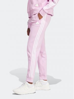 Pantaloni sport cu dungi Adidas roz