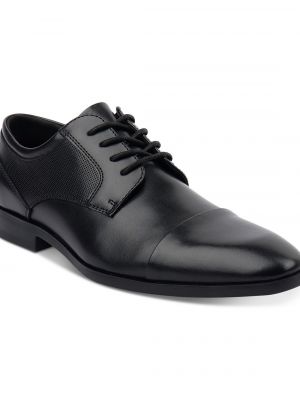 Кожаные туфли на шнуровке с открытым носком Alfani черные