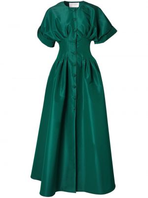 Jedwabne sukienka wieczorowa z okrągłym dekoltem Carolina Herrera - zielony