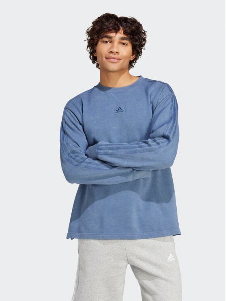 Csíkos pulóver Adidas kék